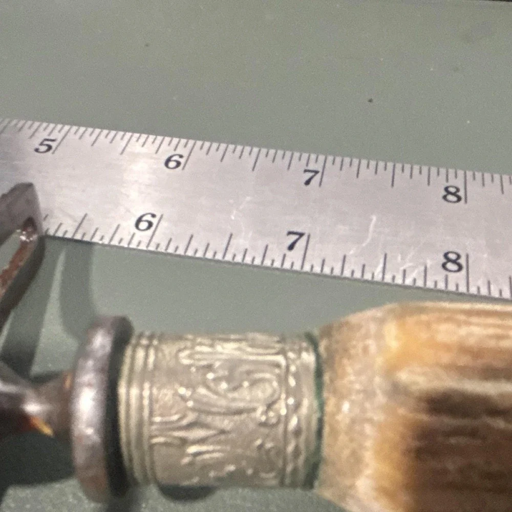 Antique Stag Horn Handle Meat Carving Fork Vintage Victorian Steel 11